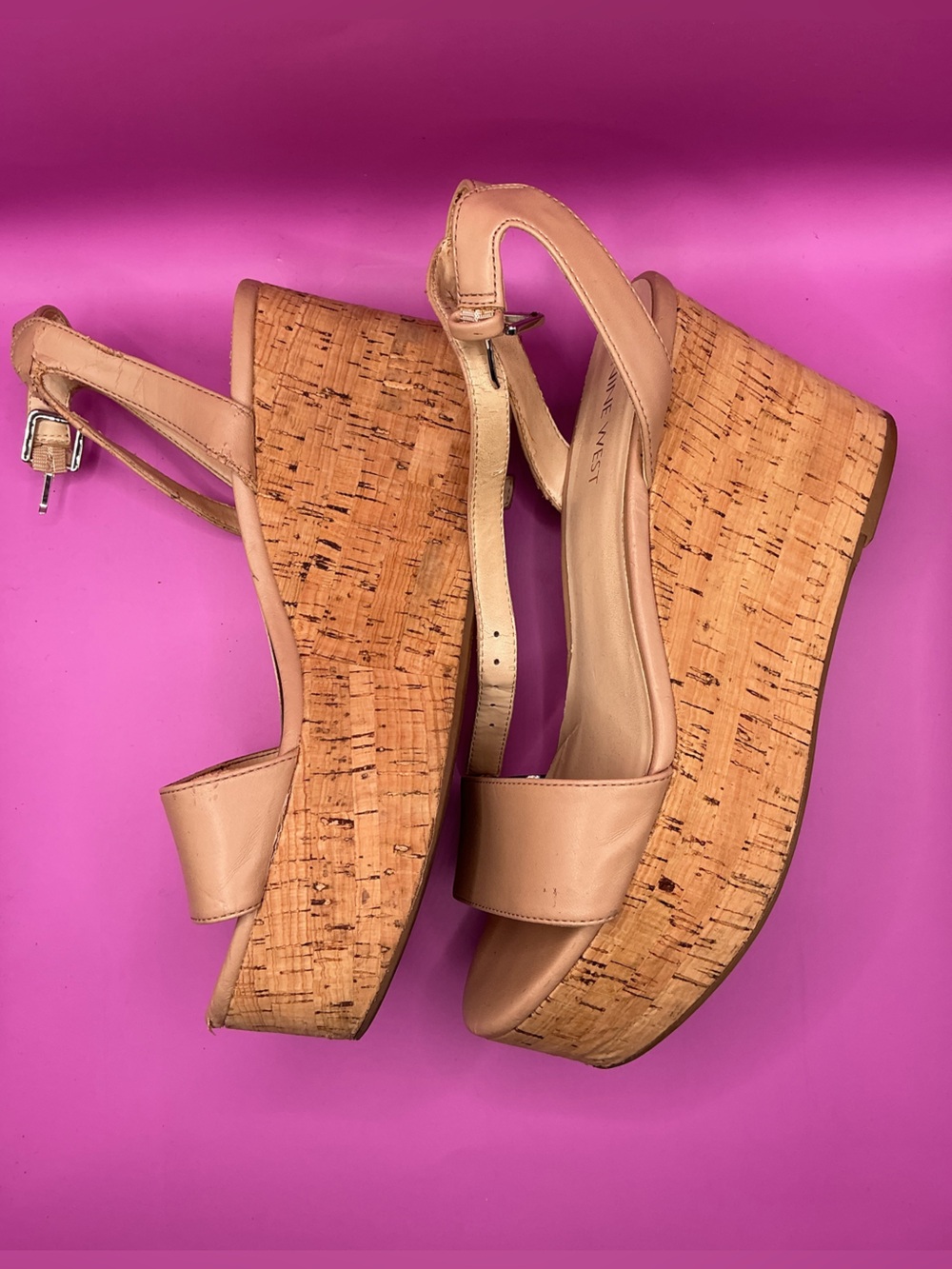 Wedge Cork Platform Sandal - Nude